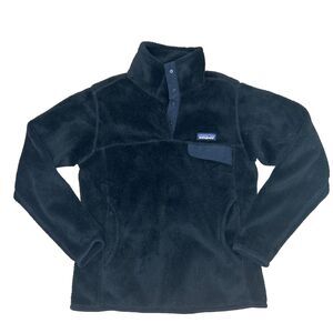 Patagonia Women S Re-Tool Snap-T Fleece Pullover 1/4 Black Polartec Fleece